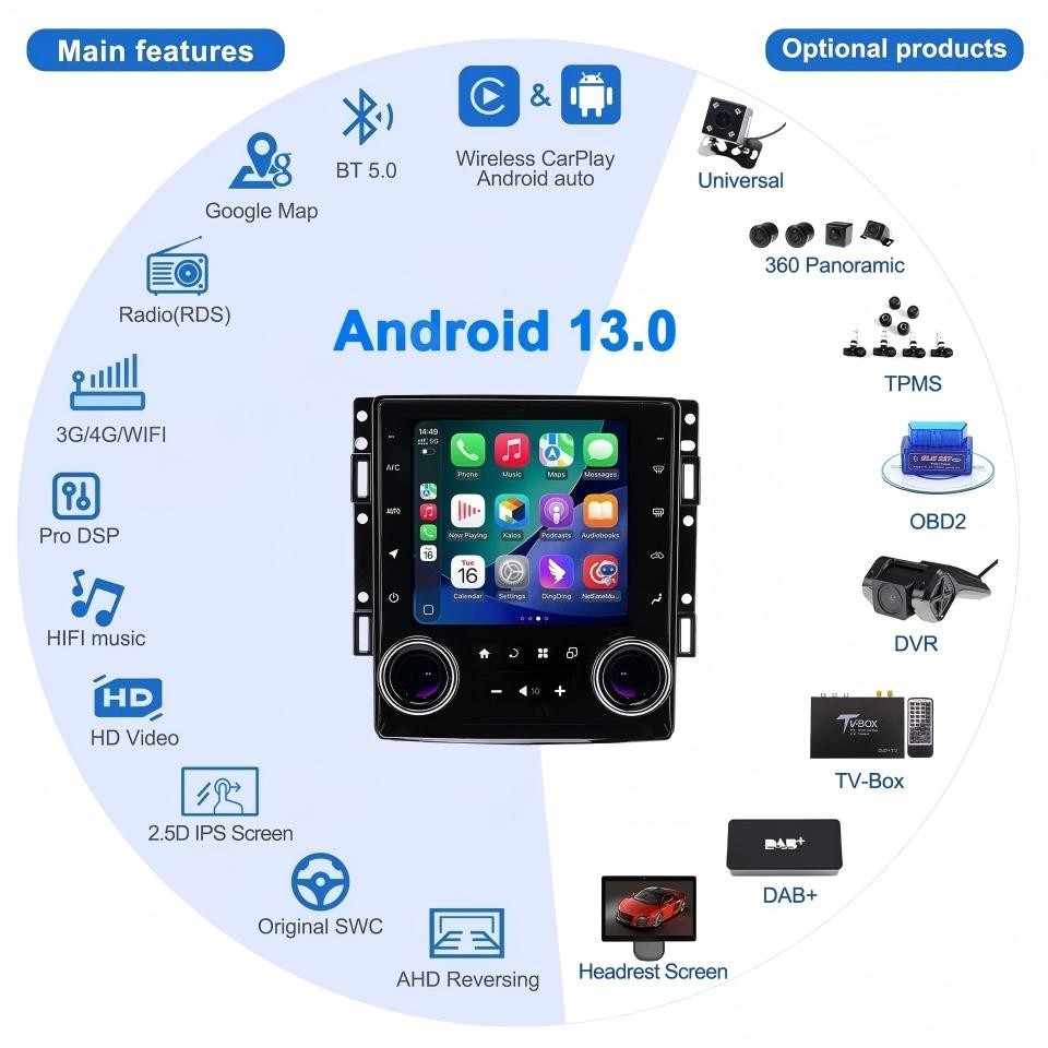 10.4″Car Radio for Chevrolet Corvette C6 2005-2013 Stereo GPS Navigation Carplay