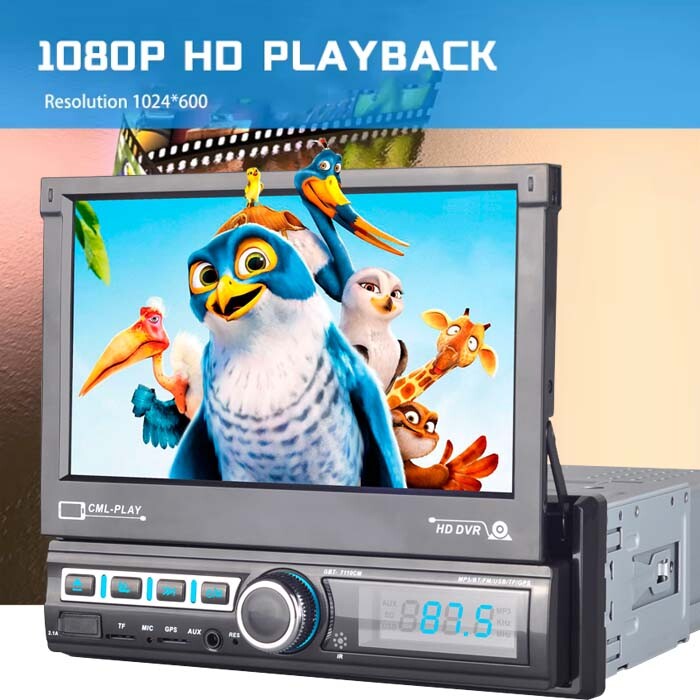 7″ 1 Din Flip out GPS Touchscreen Car Stereo Bluetooth Radio Multimedia Player
