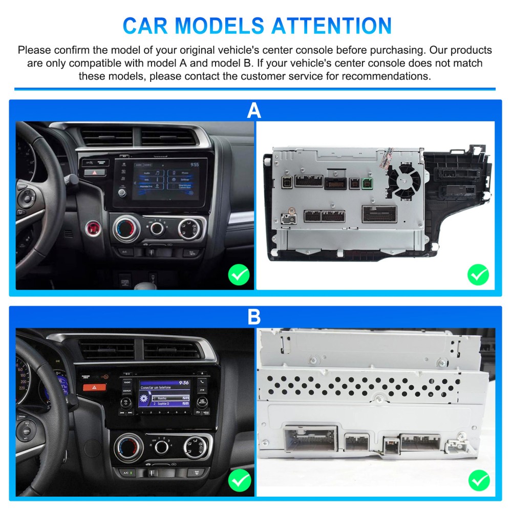 Carplay Android 13 Car Stereo Radio WiFi GPS Navi For Honda Fit Jazz 2015-2018