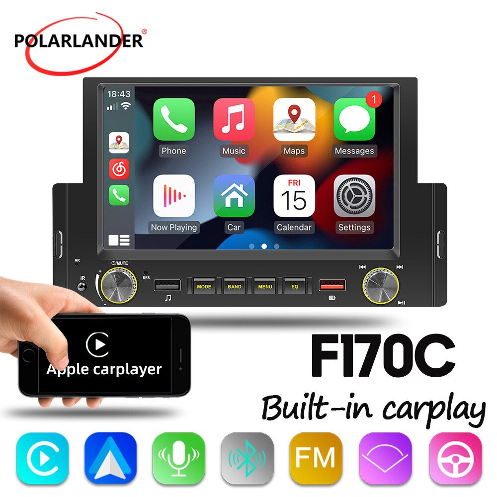 Single Din 6.2″ Car Radio Stereo Android/Apple Carplay Bluetooth MP5 Player 2USB