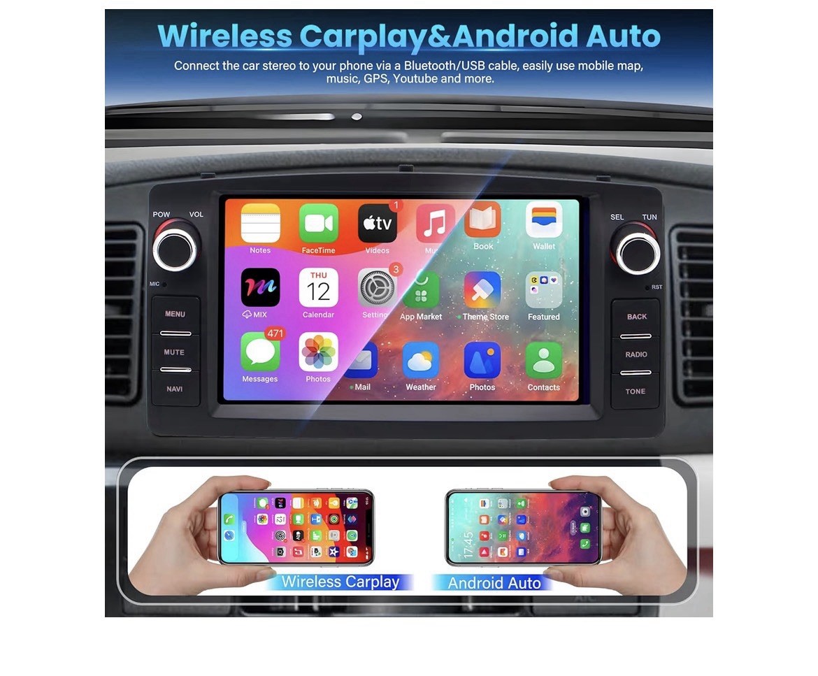 8 Core Android 14 Car Stereo Radio for Toyota Corolla E120 2000-2006, 4+64G 7″