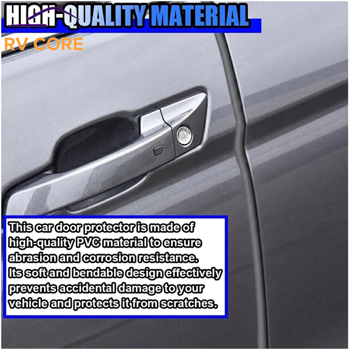32.8FT Car Door Edge Guard PVC Trim Anti Collision Protective Strip Gray