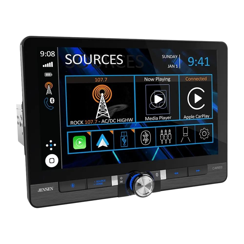 Jensen CAR813 8″ Single/Double DIN Multimedia w/ Backup Bullet Camera