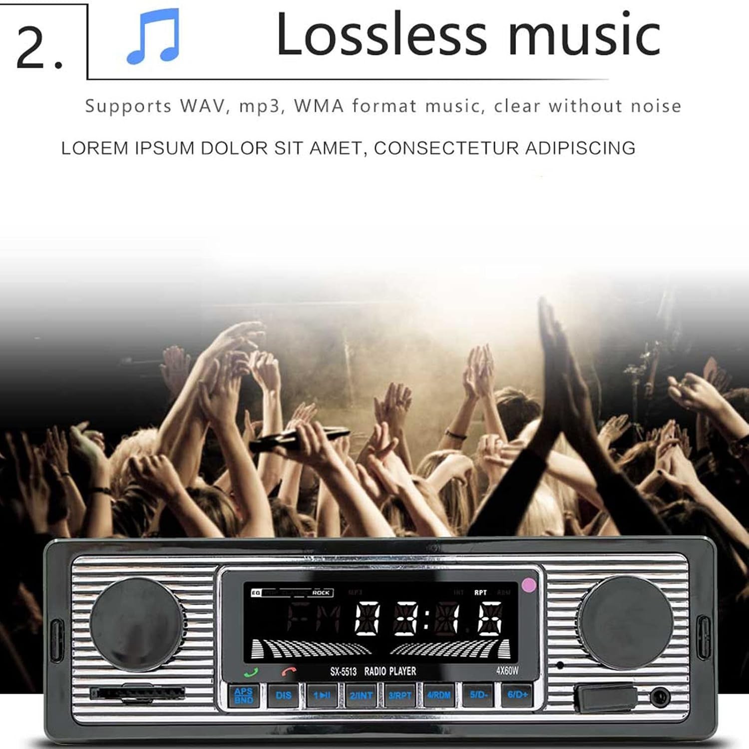 Bluetooth MP3 Player for Cars: USB/AUX Inputs & 4 Channel Sound Experience