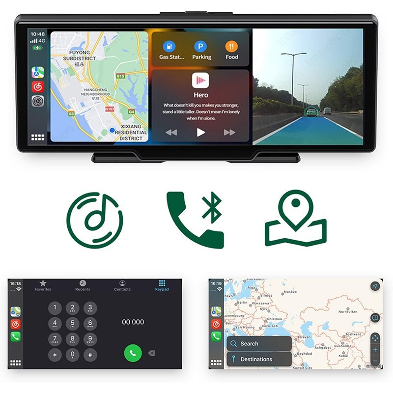 10.26″ 4K Touchscreen Wireless Apple CarPlay Android Auto FM Bluetooth Car Stere