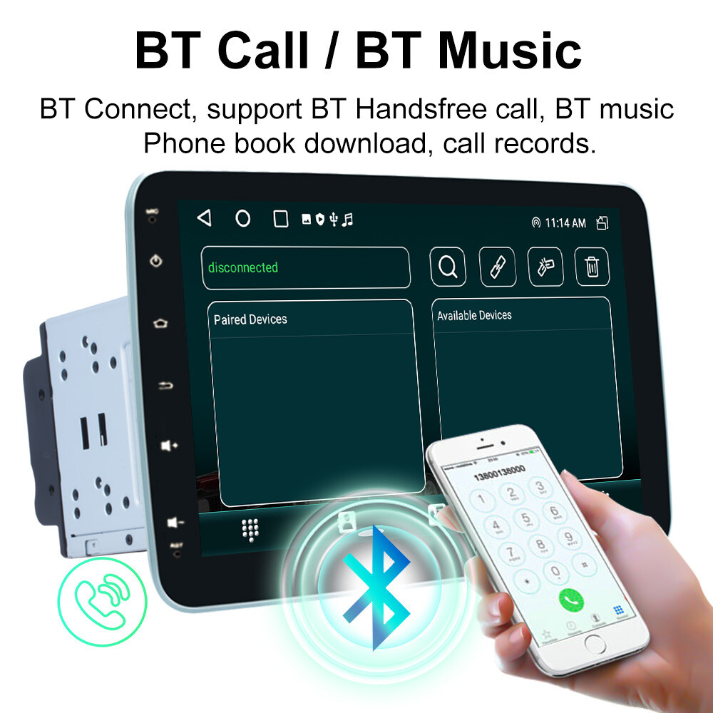 32G Android 13 Double 2DIN Rotatable 10.1” Car Stereo Radio Carplay GPS Wifi BT
