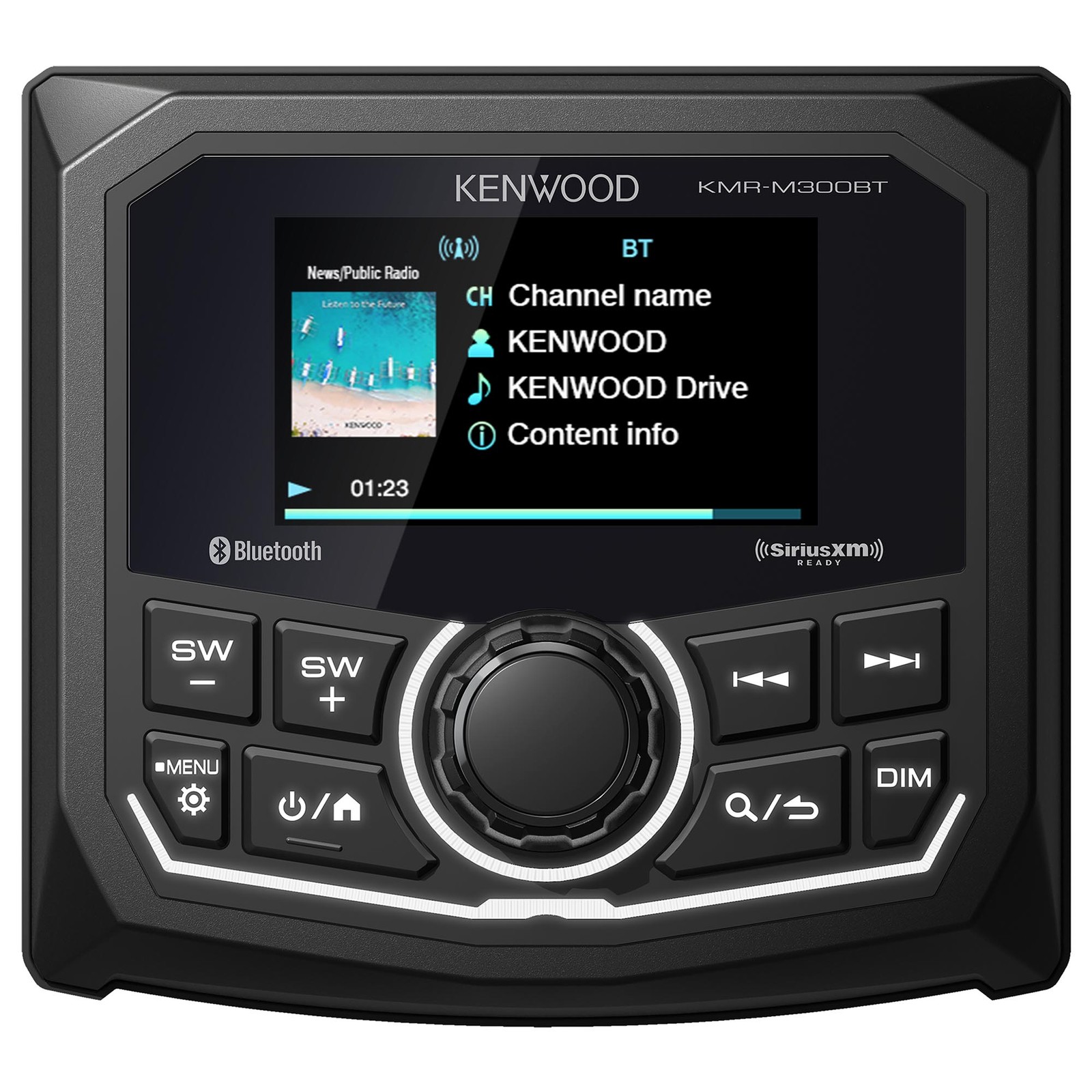 Kenwood KMR-M300BT 3″ Motorsports Receiver, 2.7″ Color LCD, Bluetooth, USB