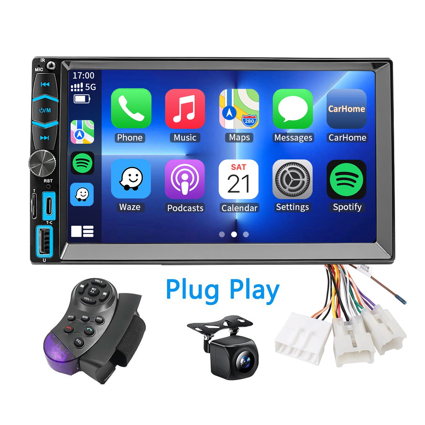 Car Radio Stereo w/ Apple Carplay GPS Navi For Toyota Tundra Sequoia 1999-2002