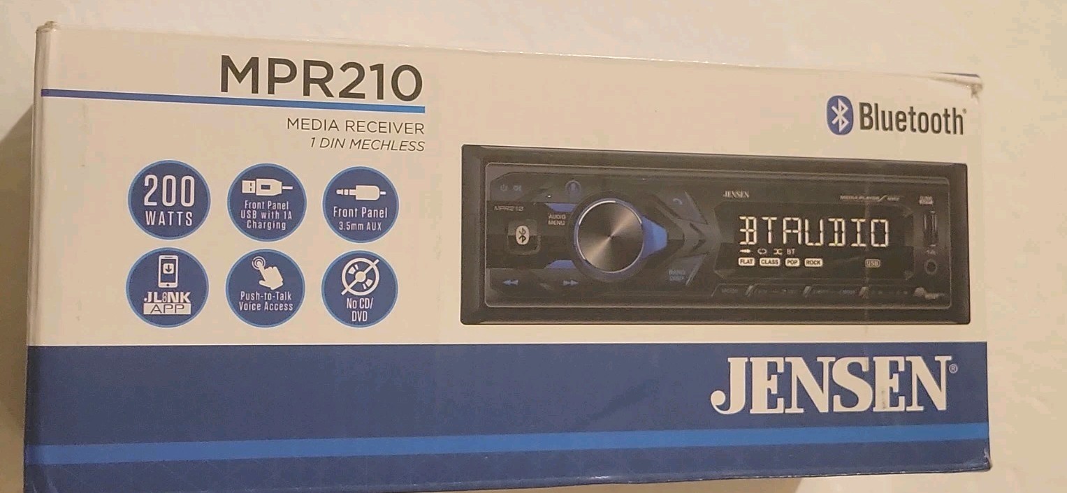 Jensen MPR2110 Digital Media Receiver 1 Din Mechless Am/Fm Bluetooth Mp3 LCD NEW