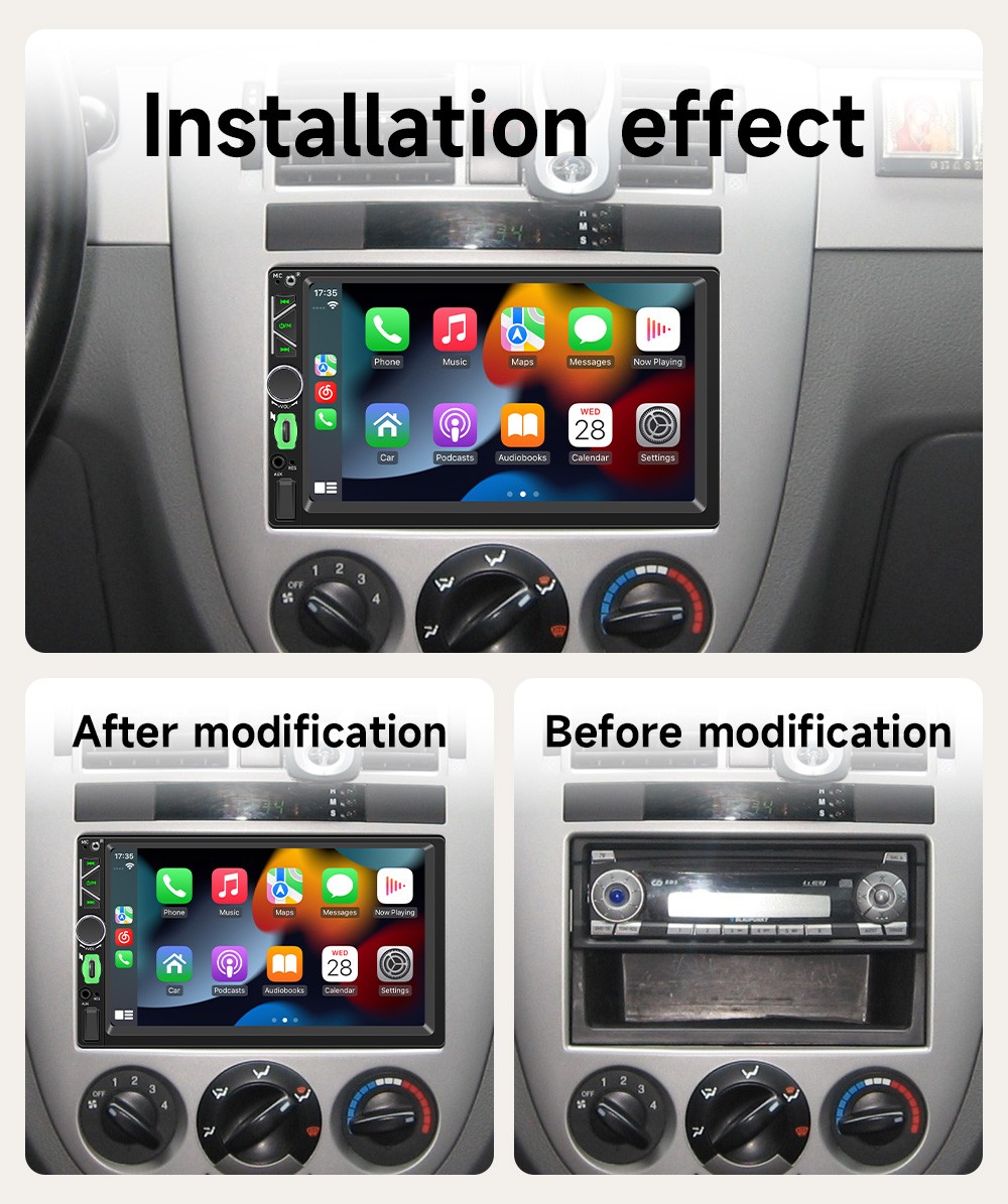 7 inch Double 2Din Touchscreen Bt Stereo Car Player FM Radio CarPlay MP5 Player