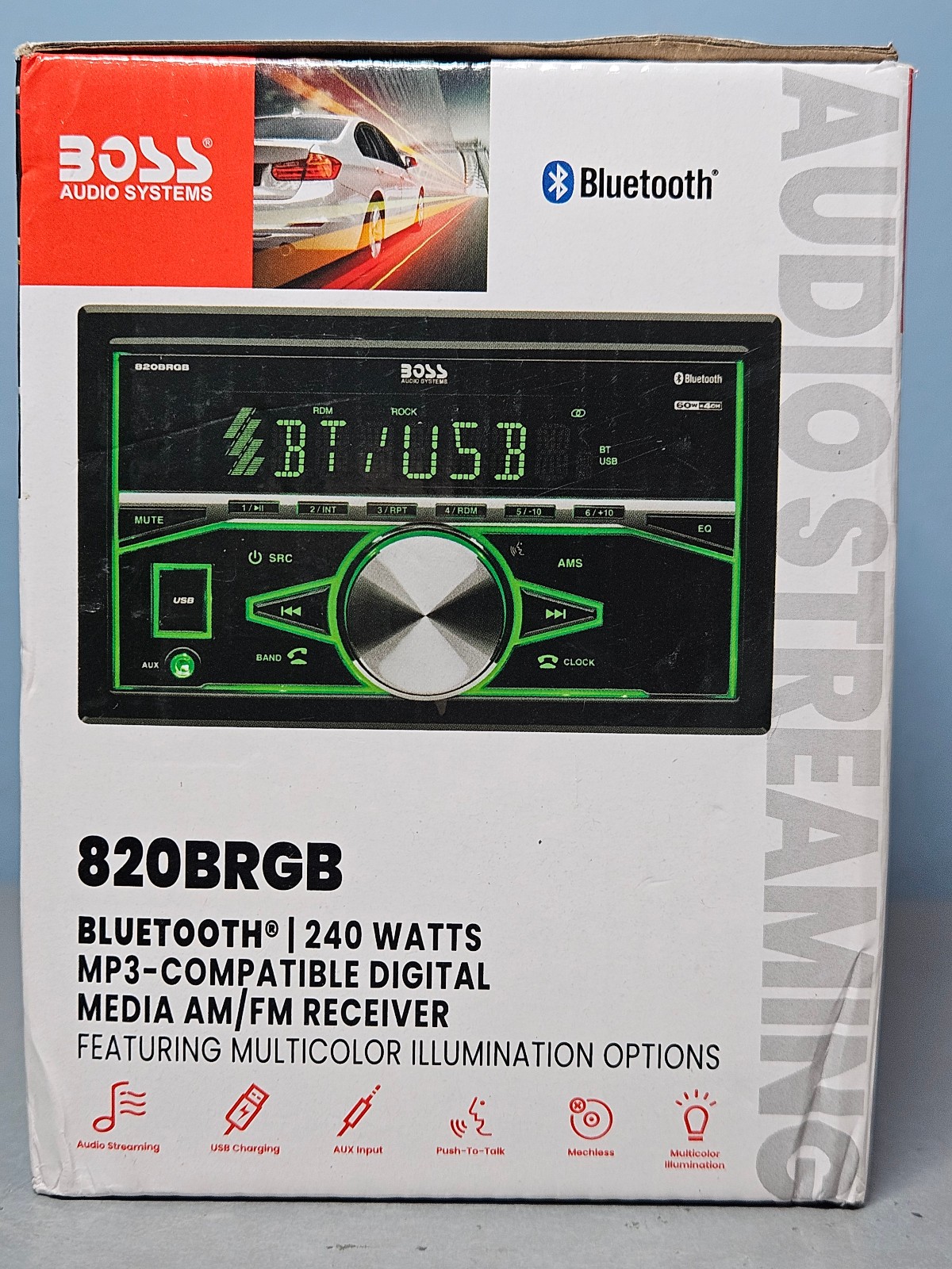 BOSS Audio 820BRGB Double Din 240 Watt Car Stereo, Bluetooth MP3 AM/FM Reciever