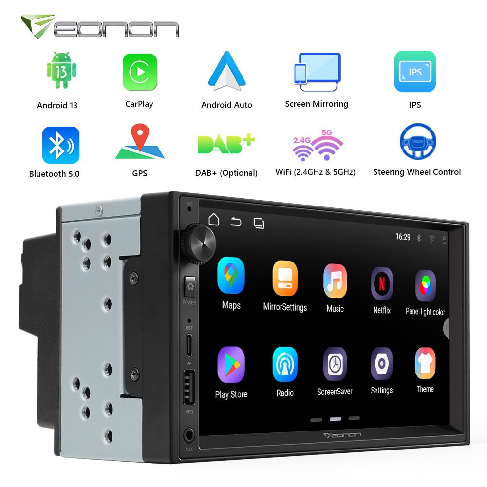 Eonon UA13 7″ IPS Double DIN Android 13 Car Stereo Radio GPS Tracker CarPlay APP