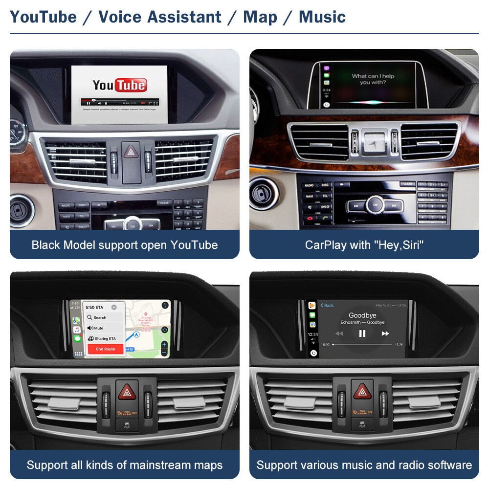 For Benz E350 W212 Coupe C207 Wireless CarPlay Android Auto Interface NTG4.5/5.0