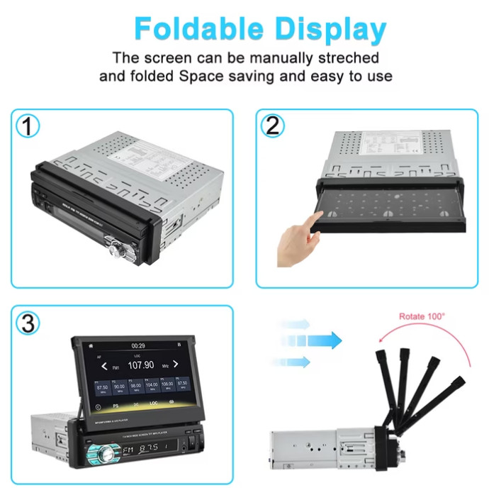 Radio Para Auto Con Pantalla 1 Din Sencillo Pantalla Tactil Bluetooth MP5 GPS FM