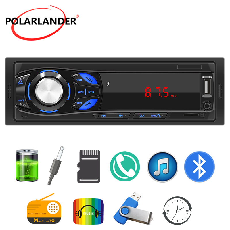 Single 1 Din Audio Digital Car Radio FM Charging USB/AUX/TF Bluetooth Player MP3