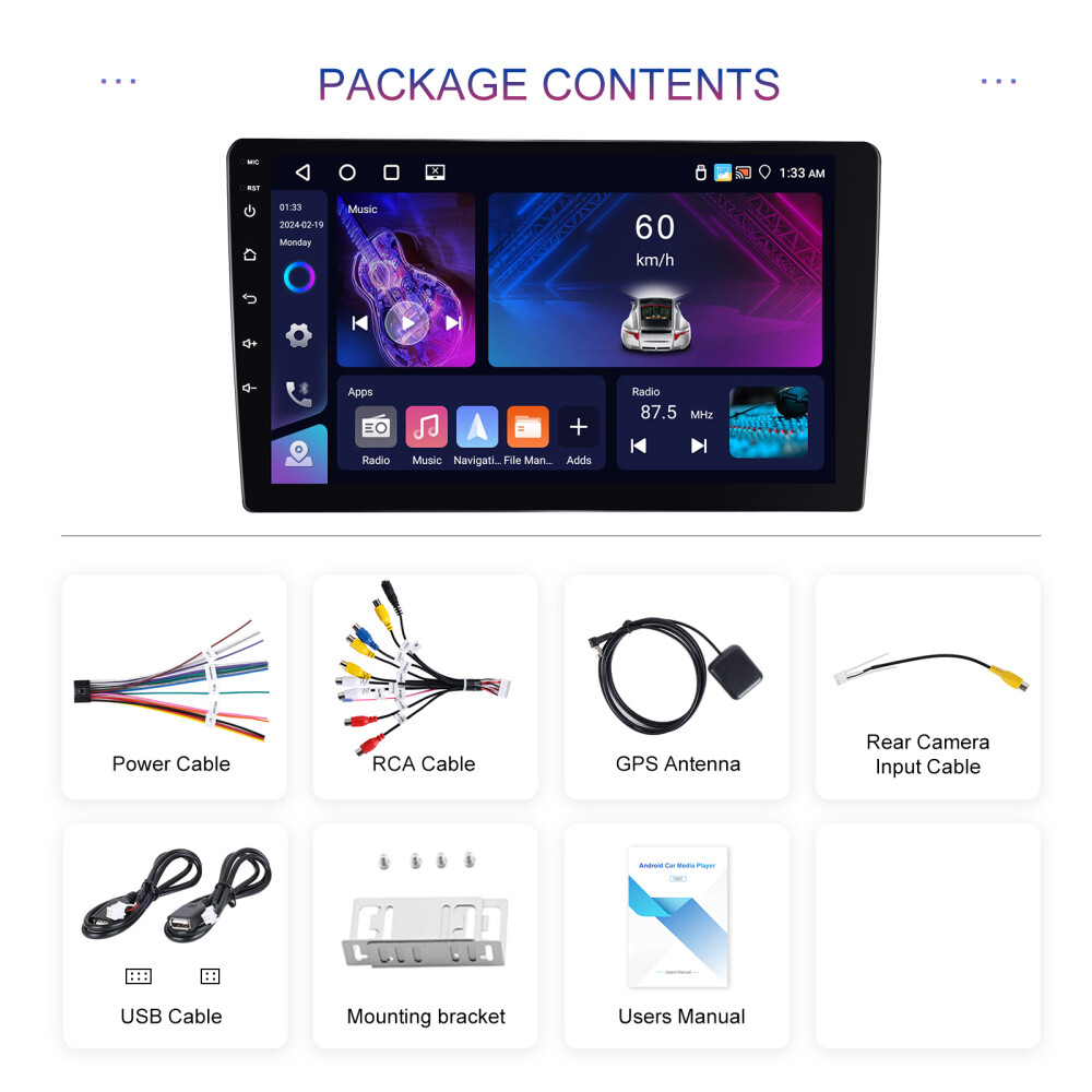 9 Inch 2 Din Android 13 Car Stereo Radio with Bluetooth 4+64G Carplay IPS Screen