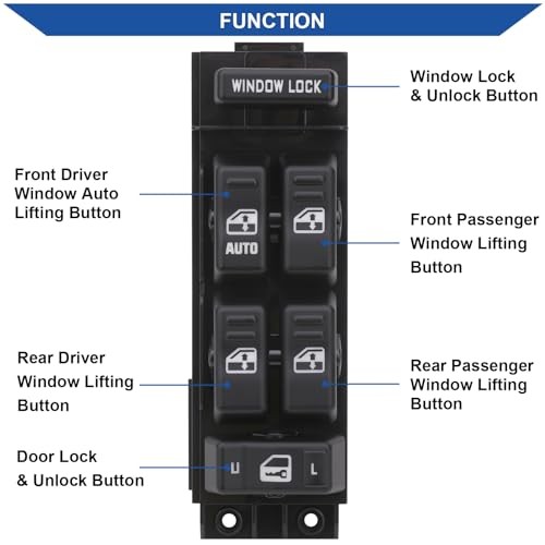 Car Power Window Switch Control Open Button Compatible with 2000 2001 2002