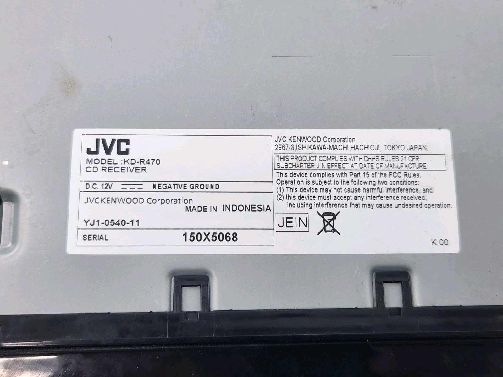 JVC KD-R470 CD Player USB WMA FLAC MP3 WAV AM FM Car Radio Aux FREE SHIPPING
