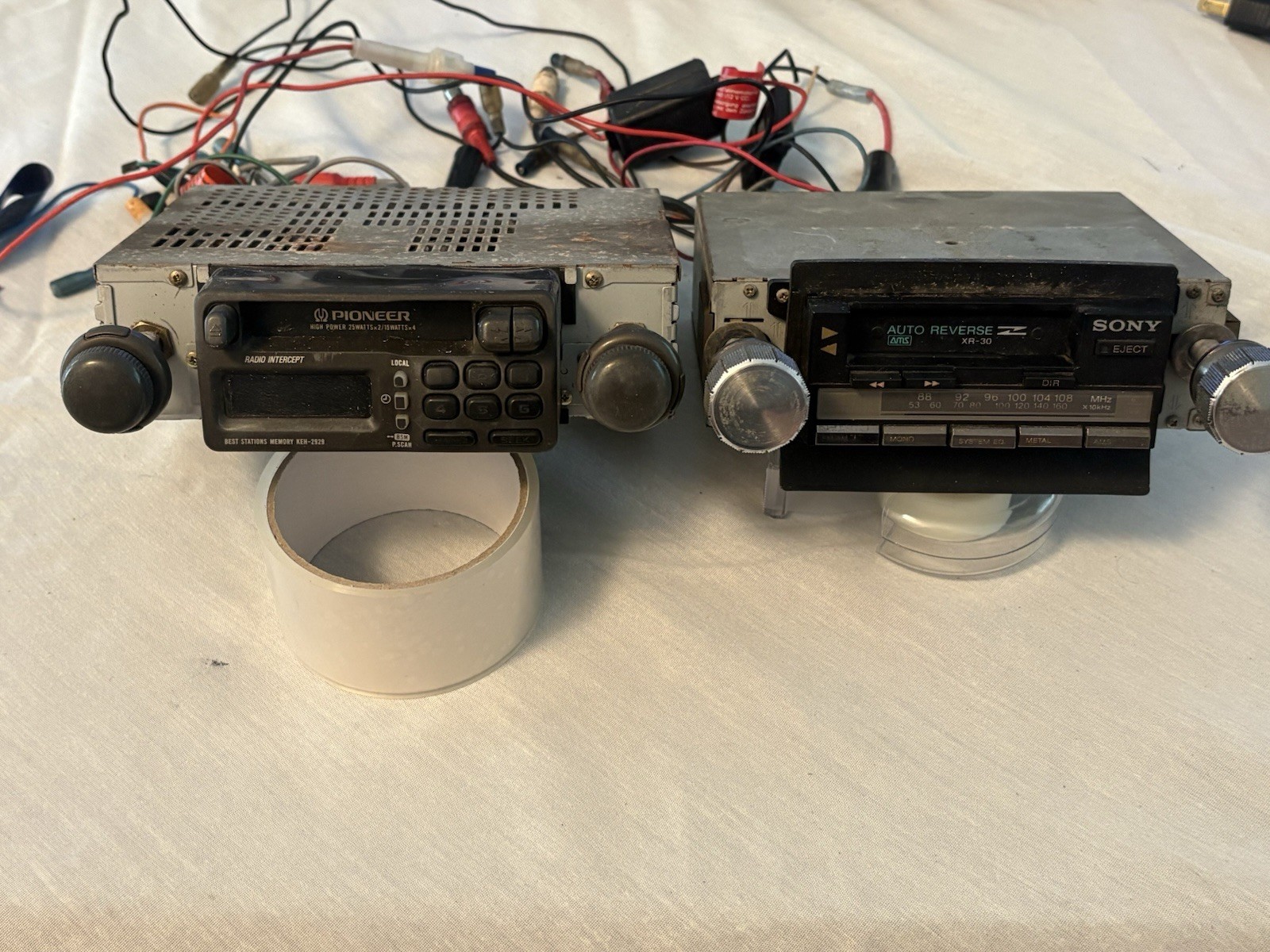 Vintage Sony XR-30 + Pioneer KEH-2929 Radio FM/AM Cassette Car Stereo -Untested