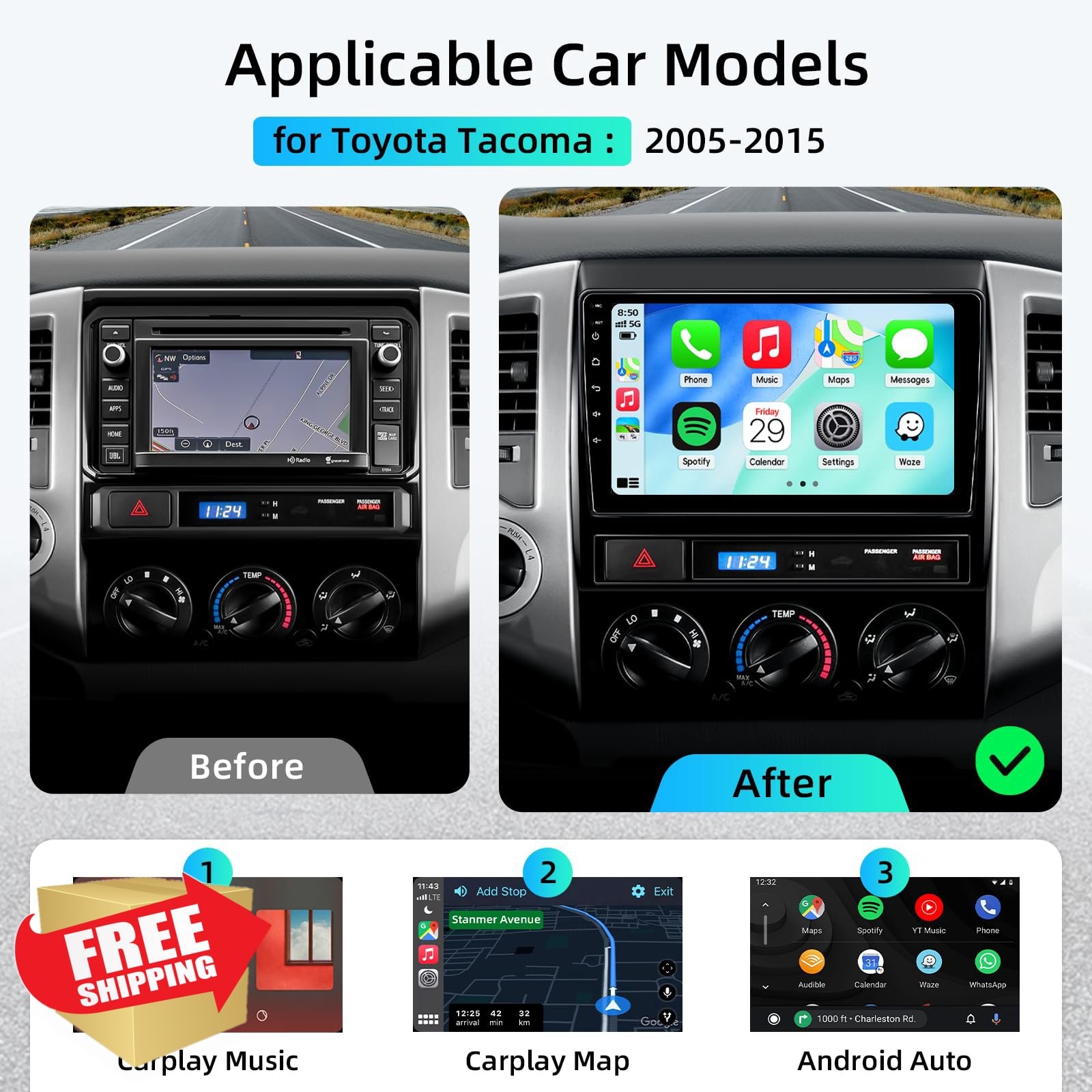KOBANOICA Tacoma 2005-2015 9″ Android Car Stereo