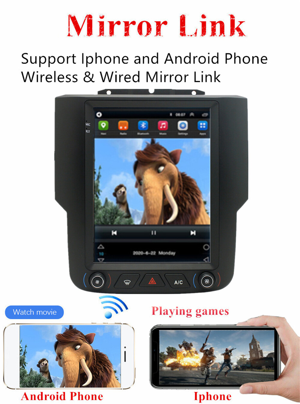 9.7”Android13 4+64G Car Stereo Radio Navi GPS For Dodge RAM 1500 2500 3500 4500