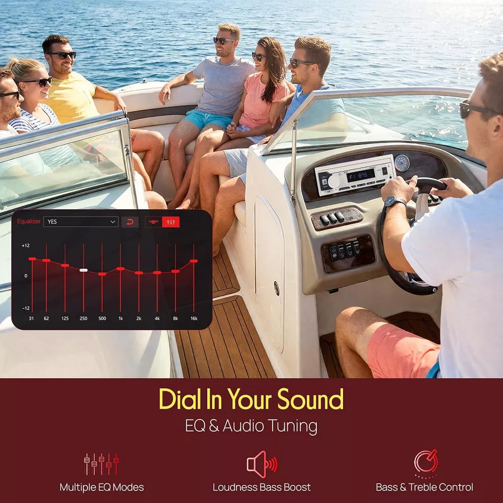 Pyle PLMRB29W2 Single DIN Marine Bluetooth USB/AUX MP3 In-Dash White Receiver