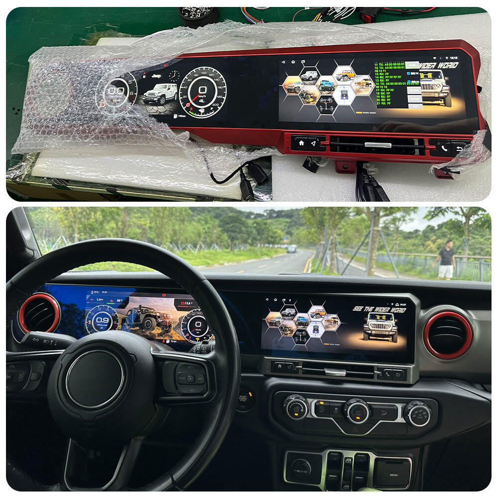 12.3+12.3Inch For Jeep Wrangler 2018-2022 Car GPS Player Radio Stereo Navi 128G