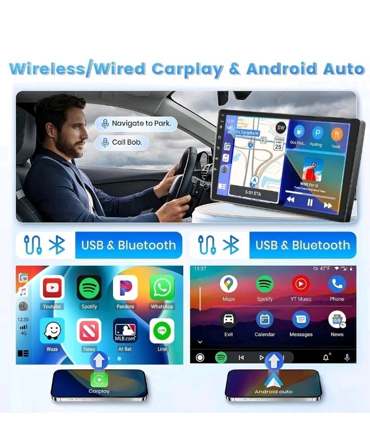 Ford F150 2009-2014 Car Radio Stereo Wireless CarPlay Android Auto GPS 9″
