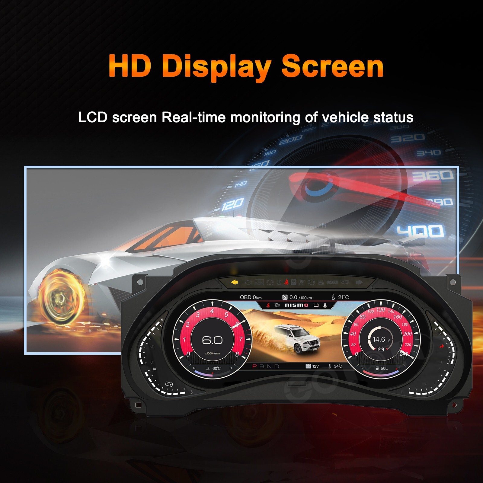 LCD Digital Cluster Speedometer Instrument Upgrage for Nissan Armada Y62 12-23