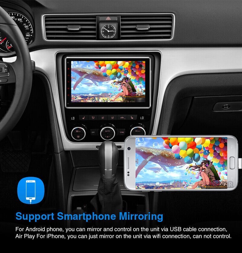 10.1” Android 15.0 Touch Screen Double 2DIN Rotatable Car Stereo Radio GPS Wifi