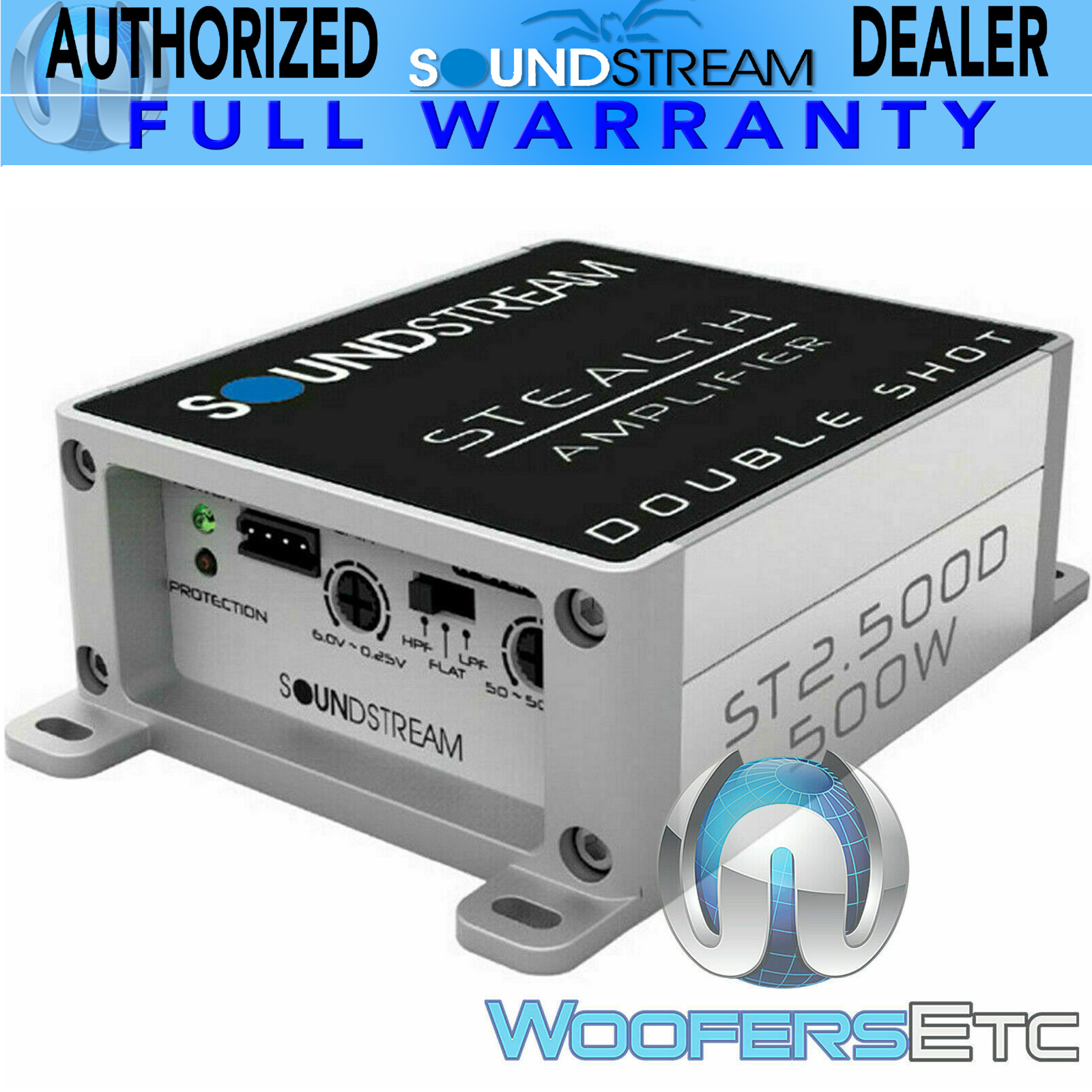SOUNDSTREAM ST2.500D MOTORCYCLE 2 CHANNEL 500W COMPONENT SPEAKERS AMPLIFIER NEW