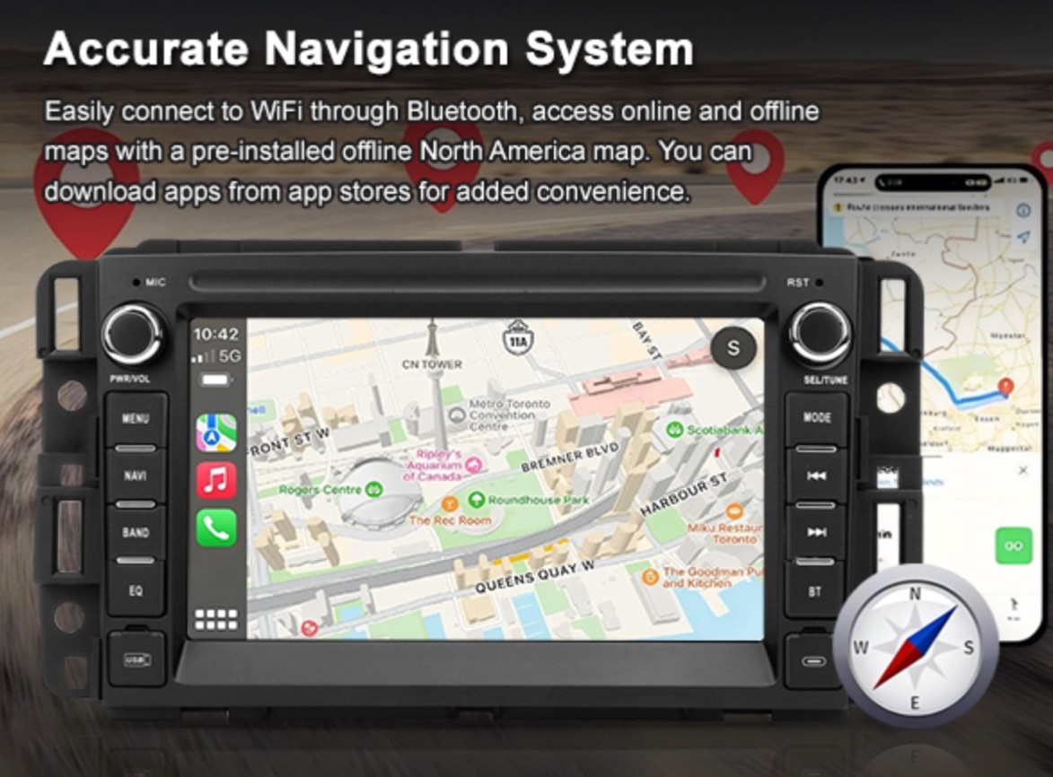 Car Radio for Chevrolet GMC Silverado Tahoe Yukon,Android 14, 2GB+64GB, Android