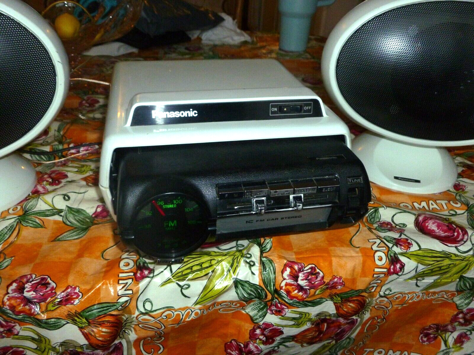 Rare Panasonic Space Age 8-Track Player Fm Stereo Home/Auto With Speakers