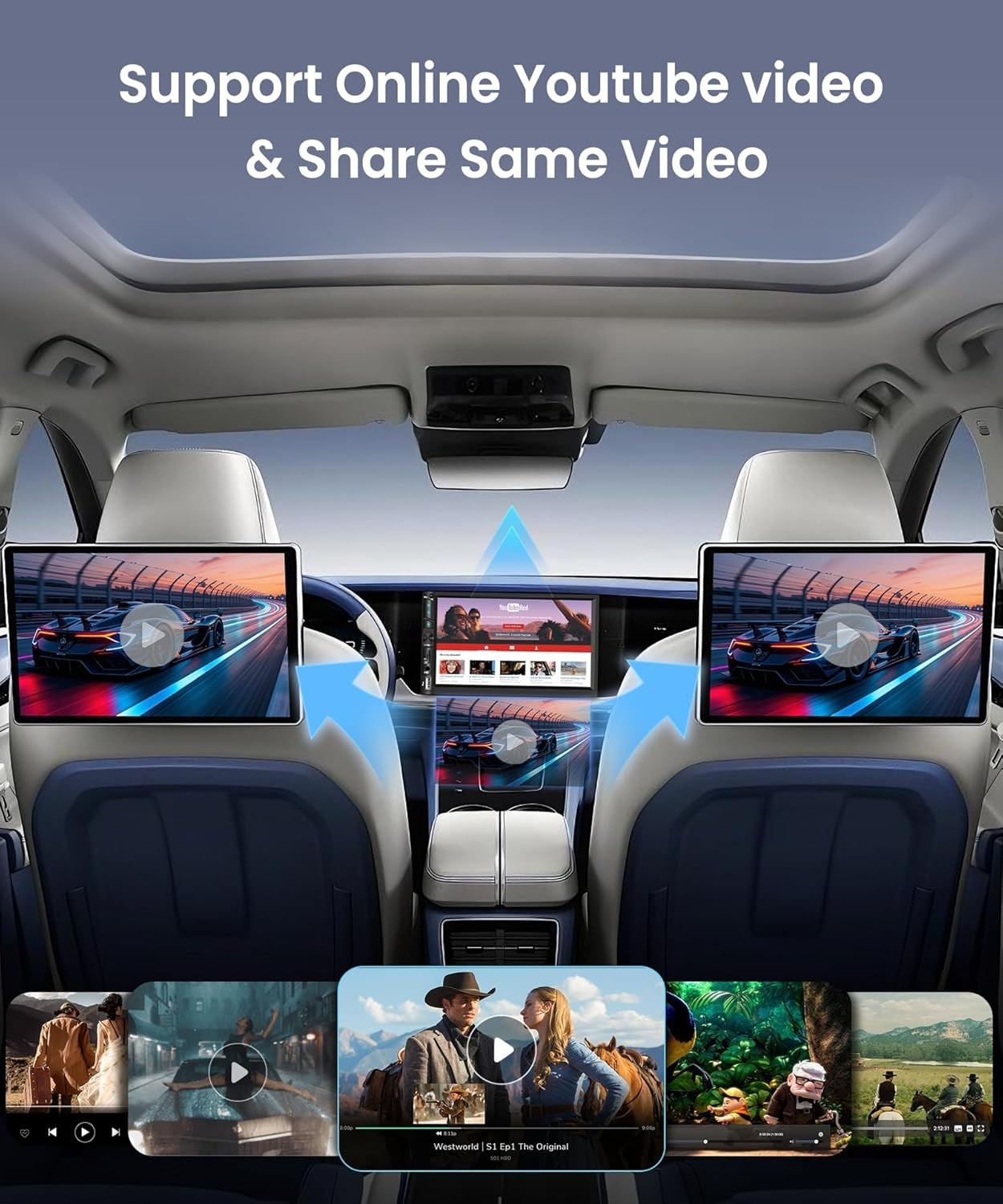 Double Din 7 Inch Car Stereo with Fast Charging, Video Playback & Mirror Link