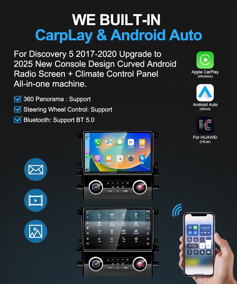 11.4″ 8+128G Android Car Radio GPS CarPlay For 2017-2020 Land Rover Discovery 5