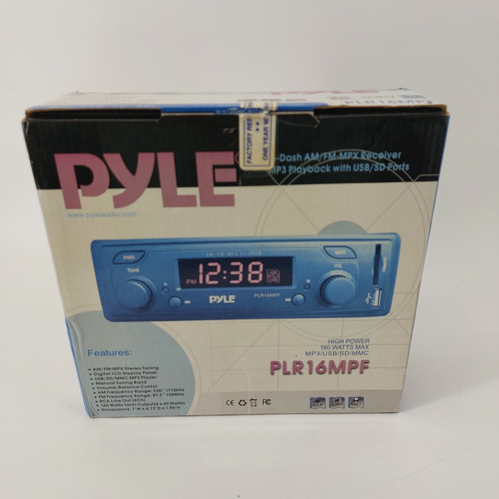 Pyle In Dash AM/FM MPX Receiver MP3 Playback USB Radio