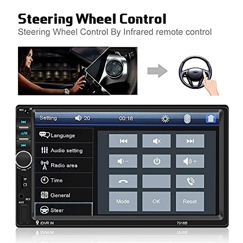 Car Radio Double Din Car Stereo 7″ LCD Touch Screen in-Dash Head Unit with
