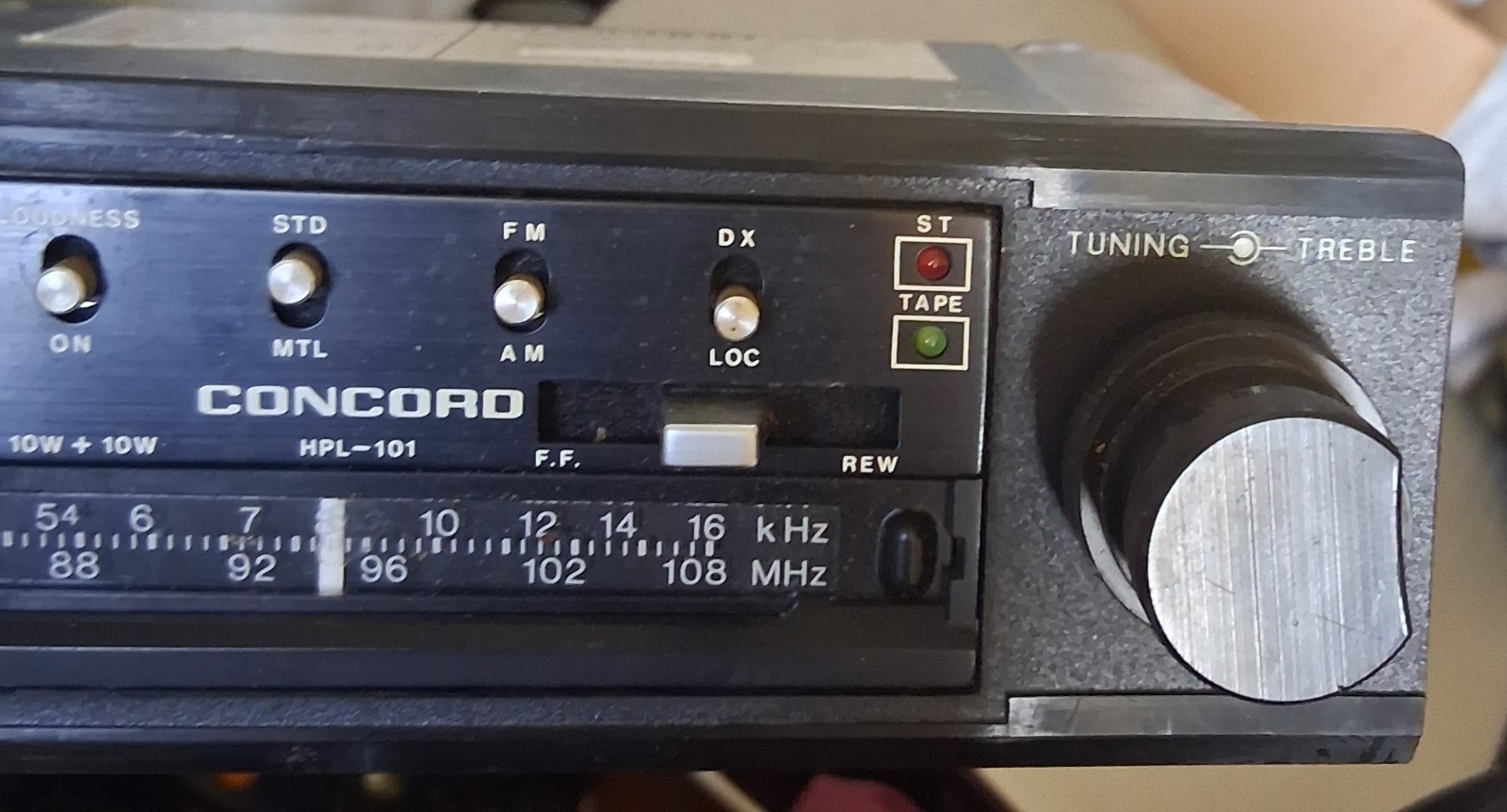Concord HPL-101 Concord Original Car Radio Cassette Player. Working