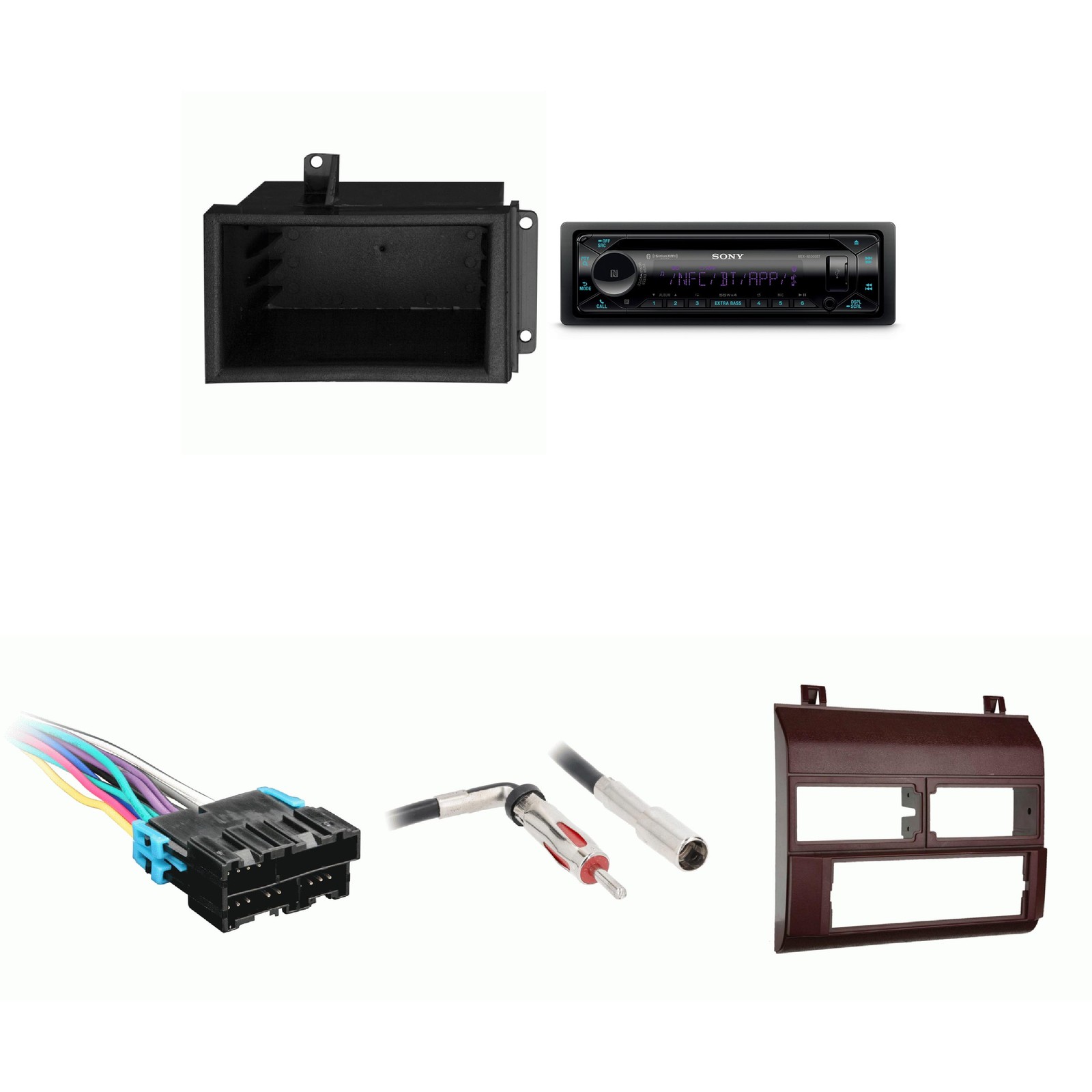 SONY MEX-N5300BT Single Din Radio Bundle RED Dash includes pocket Compatible …