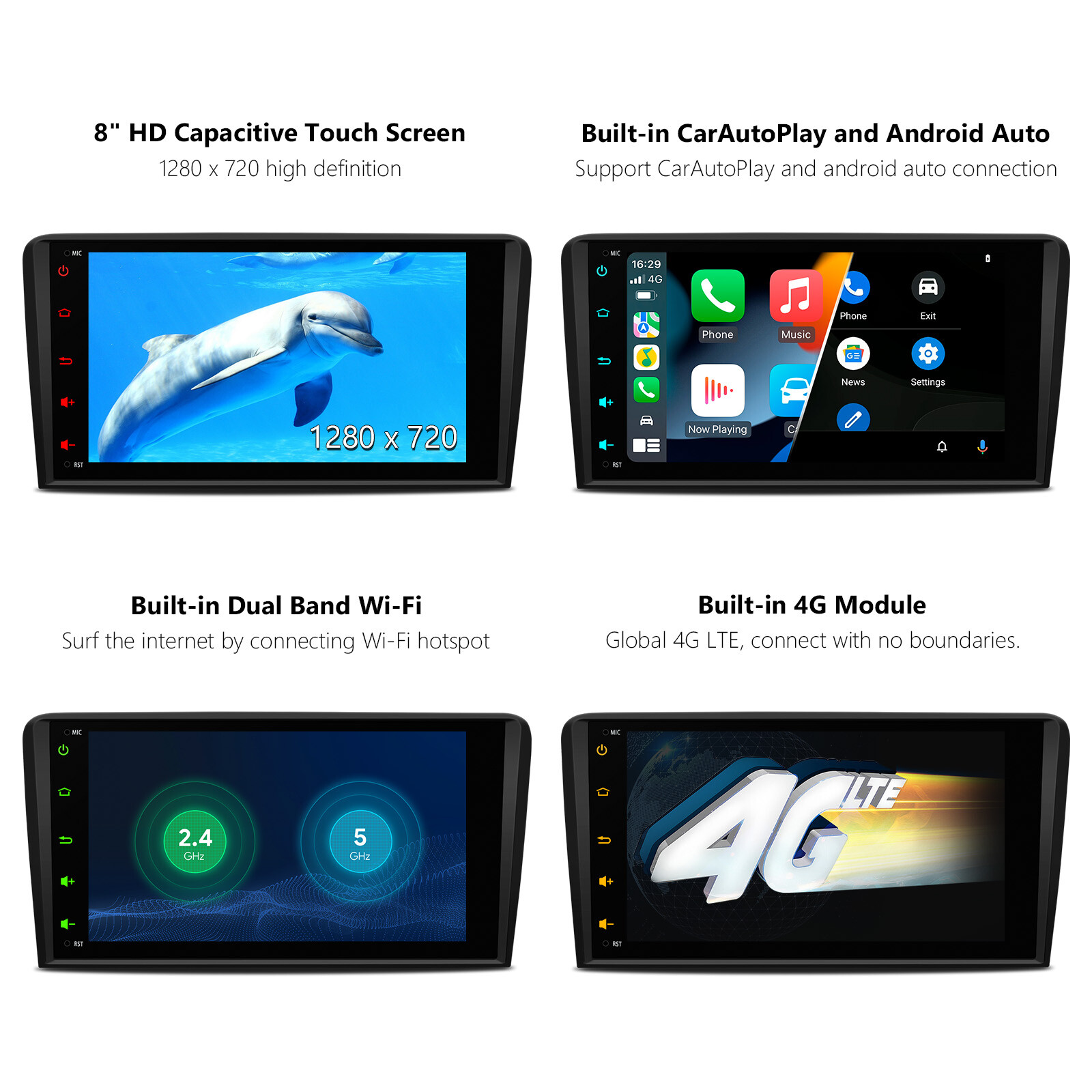 Android 13 8-Core 64GB Car Play Stereo Radio GPS Navi 4G LTE For Audi A3 S3 RS3