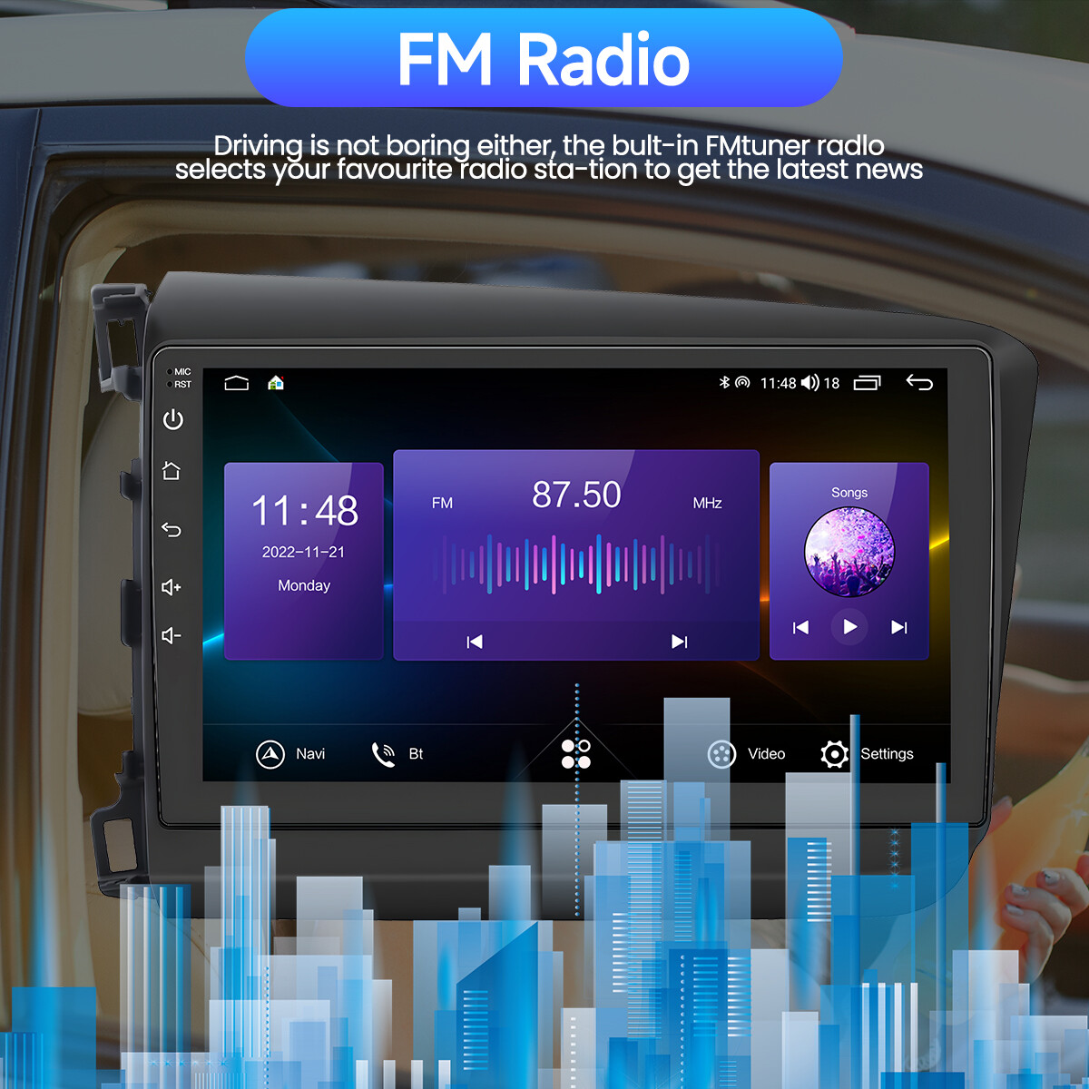 For Honda Civic 2012 Apple CarPlay Auto Android 12 Car Radio Stereo Wifi