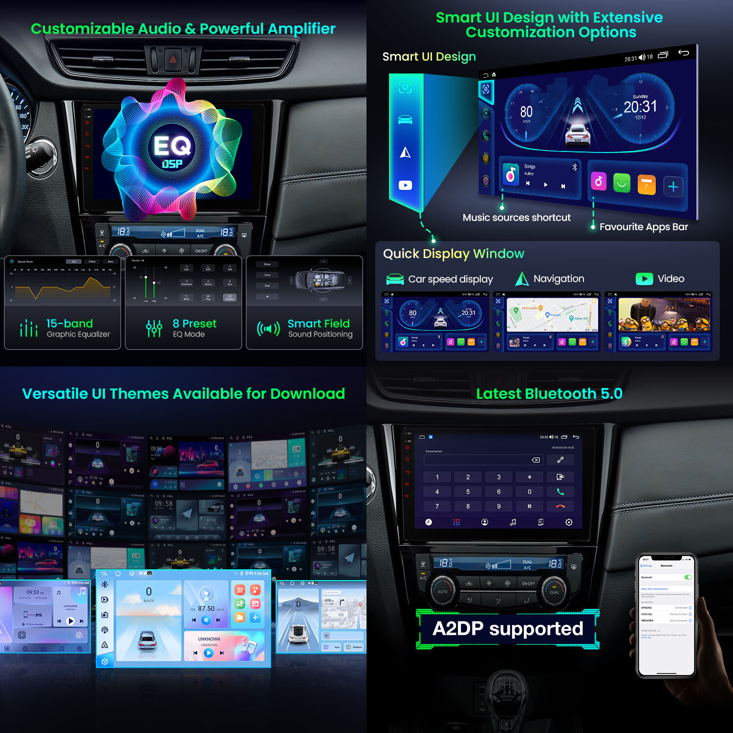 10.1″ Android Radio for Nissan Rogue 2014-2018 8-Core 4GB+64GB BT 4G LTE CarPlay