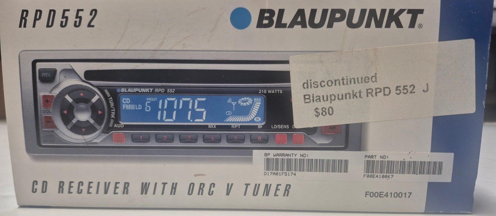 Brand New !!! Vintage Blaupunkt RPD 552 Car Stereo CD Receiver Control Panel(NOS