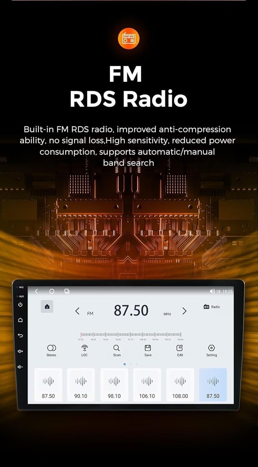 10.1″ 8Core 4+64G Android Auto Carplay Stereo for 2018-2022 Honda Accord 10th