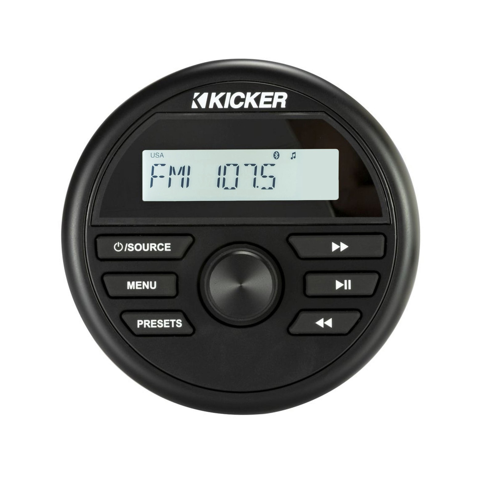Kicker 46KMC2 Marine Radio, Stinger SEADASH3W 3″ Kit White SMRAUXUSB3 Usb/Aux