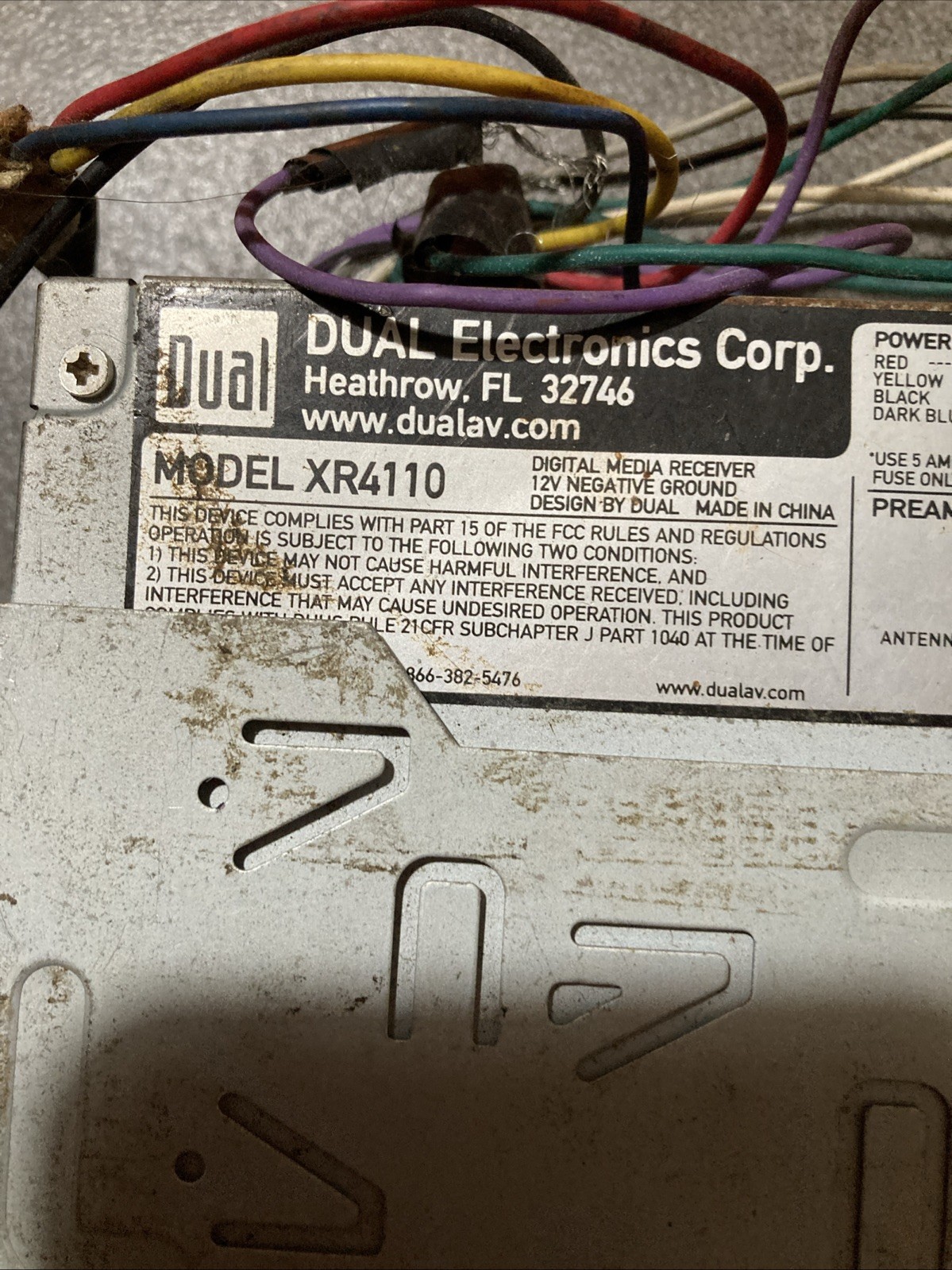 Dual XR4110 Digital Media Receiver AUX Input SD Card Slot Car Radio