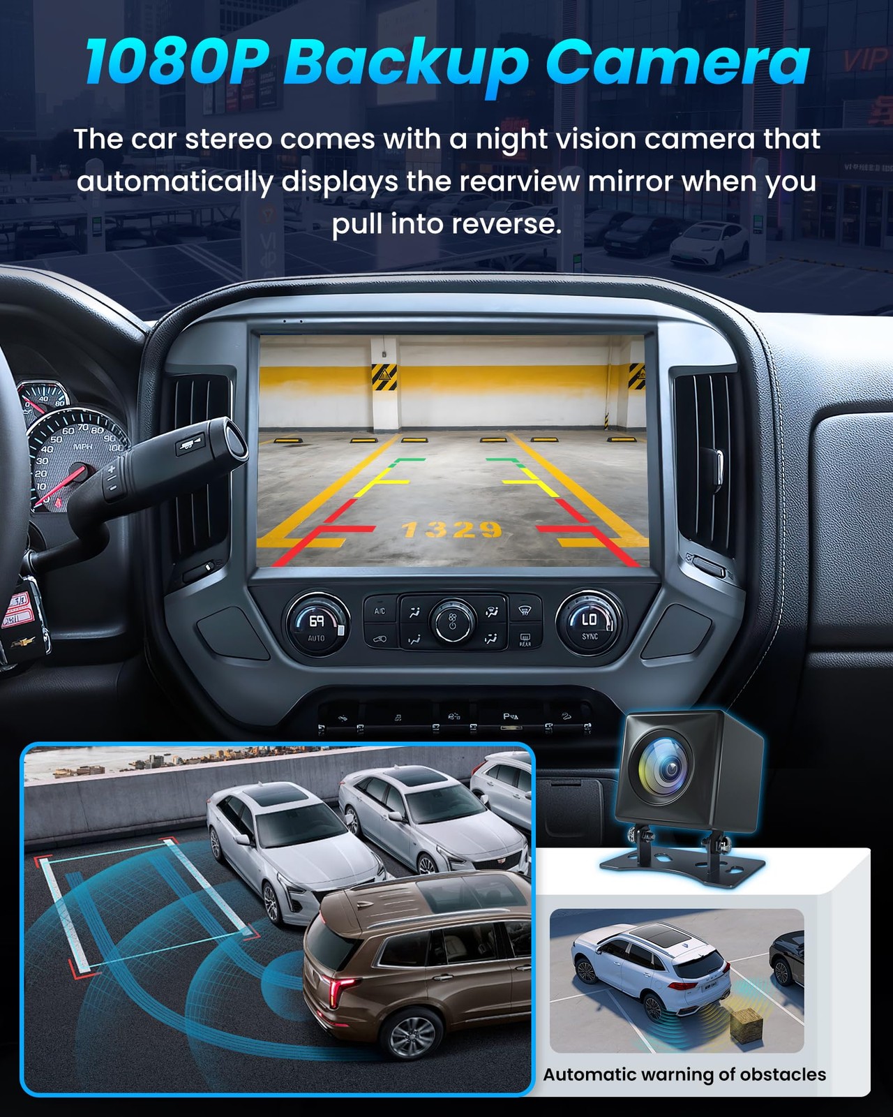 For 2014-2018 Chevy Silverado GMC Sierra 13.1” Carplay Car Stereo Radio 8+128GB