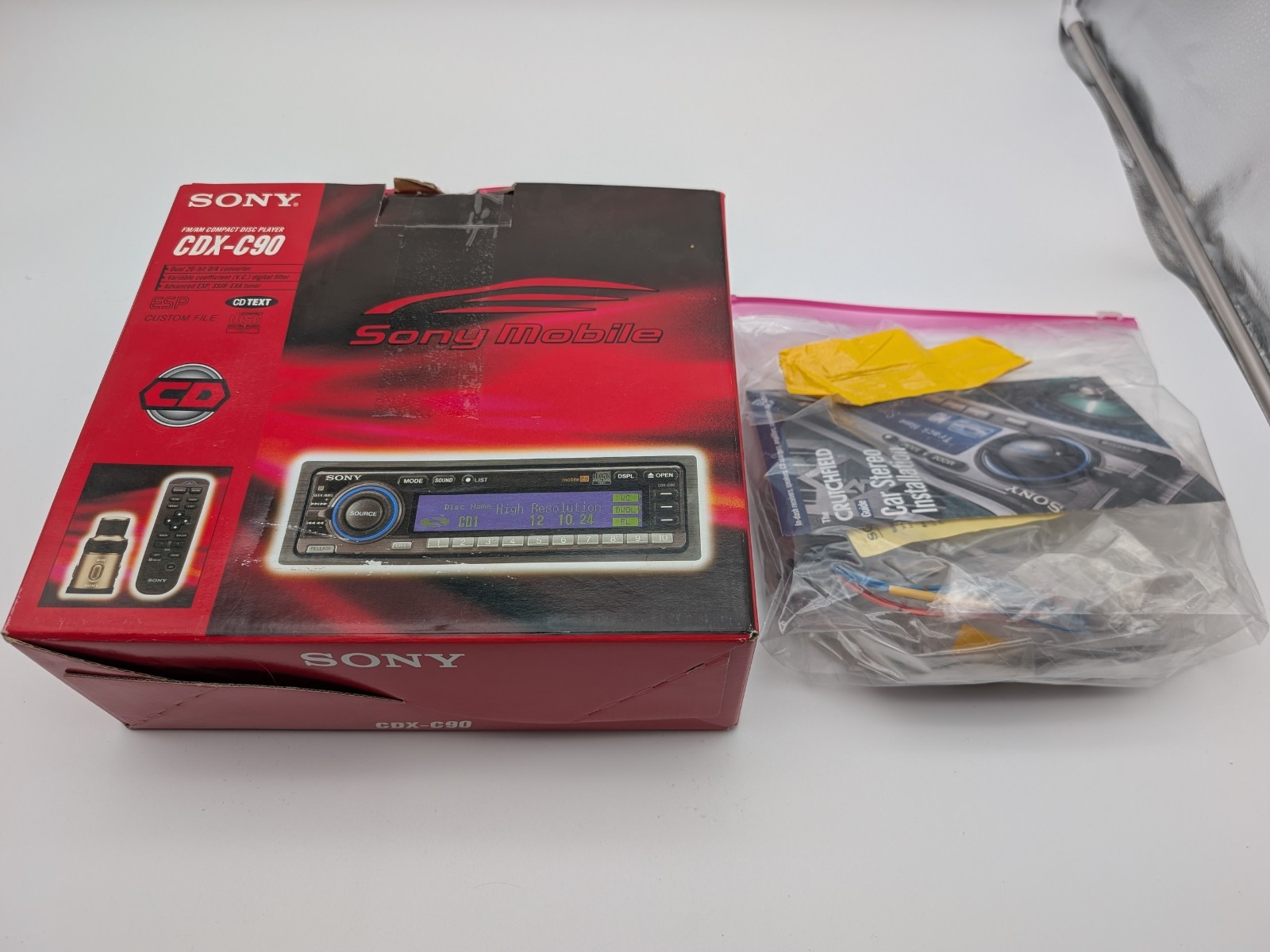 Sony CDX-C90 CD Tuner Car Audio Tested Working Old School SQ Copper No Remote