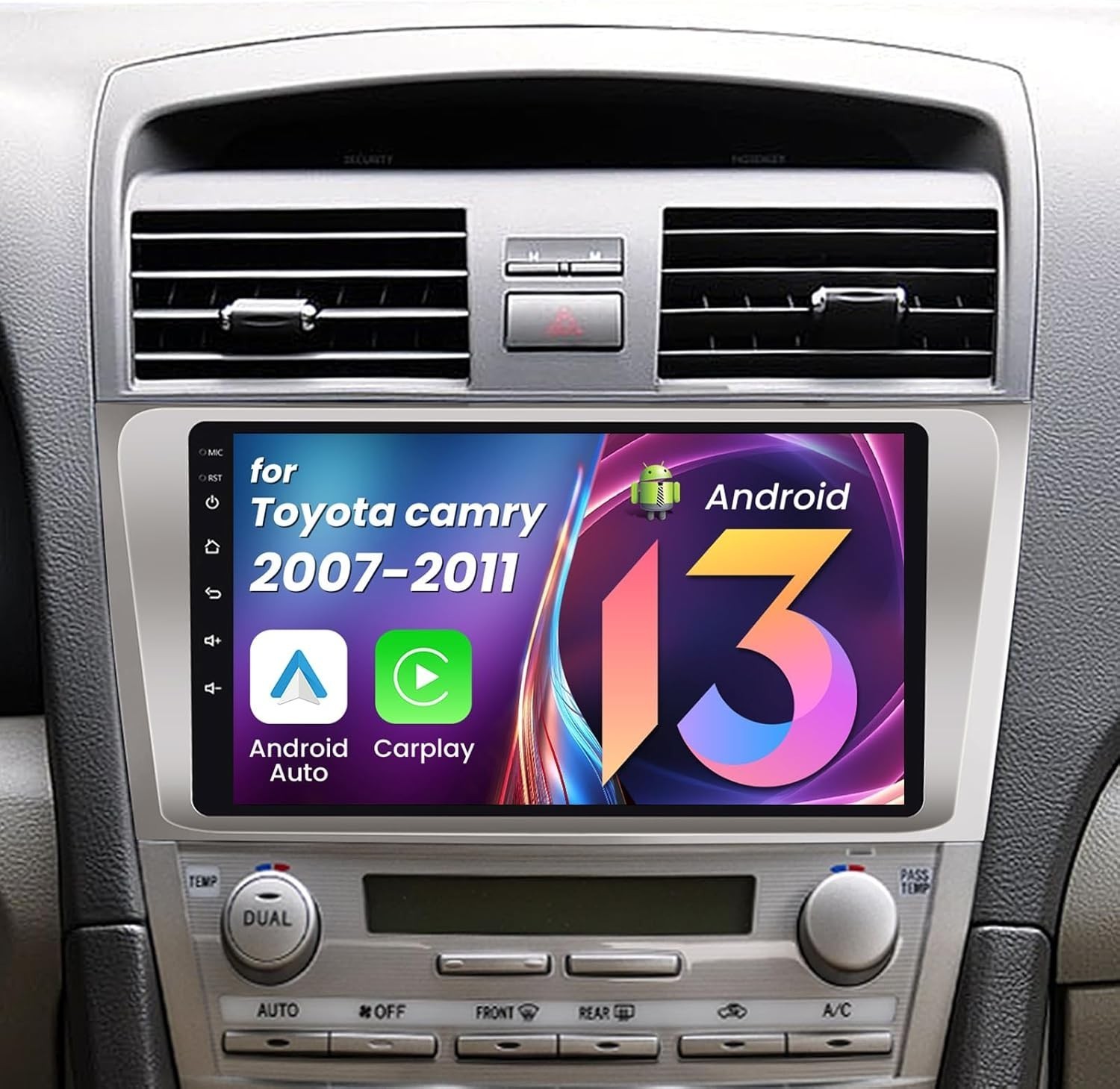 2+64G 1280*800 Carplay For 2007-2011 TOYOTA CAMRY Car Stereo Radio Backup Camera