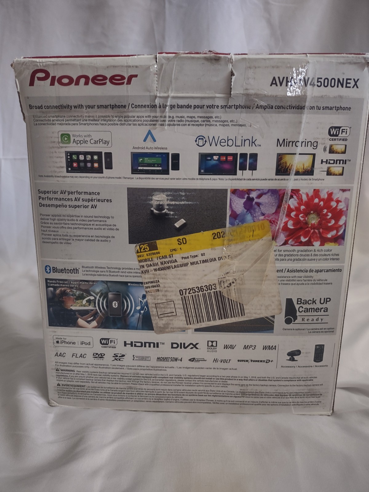 Pioneer AVH-W4500NEX Wireless Apple CarPlay & Android Auto DVD CD HDMI 6.94″ HD